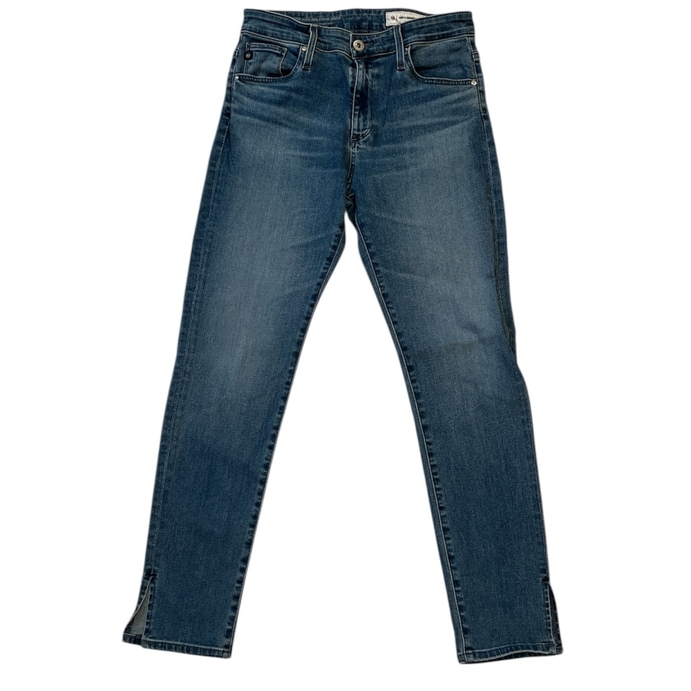 Ag Adriano Goldschmied Stevie Slim Straight Ankle High Rise Light Blue Jeans 27R